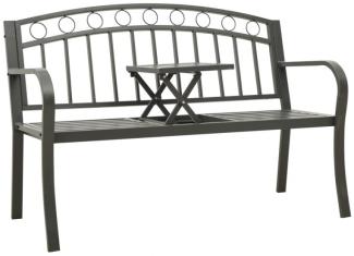 Gartenbank mit Tisch Grau 120 cm Stahl