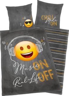 Emot!x Bettwäsche Set 2 tlg. 155x220 cm 100% Baumwolle