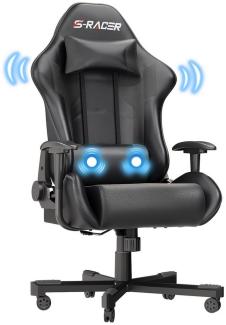 GUNJI Gaming-Stuhl Gaming Chair Ergonomisch höhenverstellbar 2-Punkt-Massage