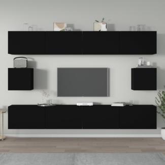 vidaXL 6-tlg. TV-Schrank-Set Schwarz Holzwerkstoff 3114367