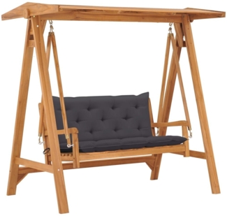 vidaXL Hollywoodschaukel mit Anthrazit Auflage 170 cm Massivholz Teak