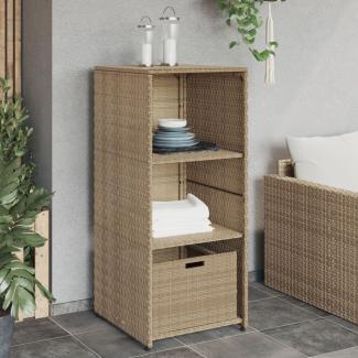 vidaXL Gartenschrank Grau 50 x 55 x 115 cm Poly Rattan Beige