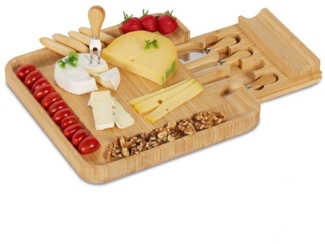 Bambus Käsebrett mit 4-tlg. Besteck Set 10044699