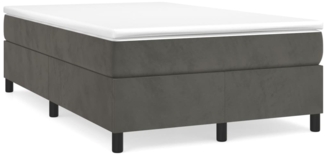 vidaXL Polsterbett mit Matratze Dunkelgrau 120x200 cm Samt, Härtegrad: H2 [3144670]