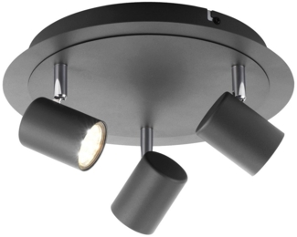 JUST LIGHT 11943-13 LED Deckenleuchte Tarik 3-flammig 3000K GU10 Anthrazit