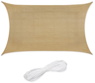 Rechteckiges Sonnensegel HDPE, Beige, 3x4 m