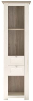 Regal Milano / Marbella , Holzwerkstoff , Weiß, Holzfarben , 60 x 200 x 39 cm