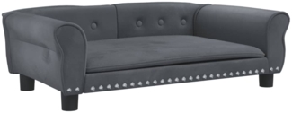 vidaXL Hundebett, Samt, Dunkelgrau, 95 x 55 x 30 cm