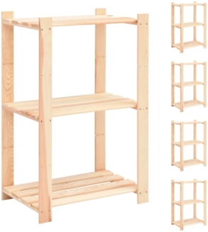vidaXL Lagerregale 3 Böden 5 Stk. 60x38x90cm Massivholz Kiefer 150kg 3051123