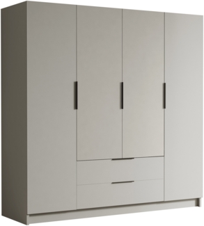 Kleiderschrank Sozor I (Farbe: Cashmere / Cashmere + Schwarz)
