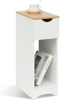 Nachttisch Weiß Boxspringbett mit Schublade 20 x 35 x 60 cm