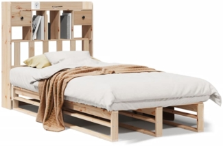 vidaXL Massivholzbett mit Regal ohne Matratze 90x190 cm Kiefer 3323977