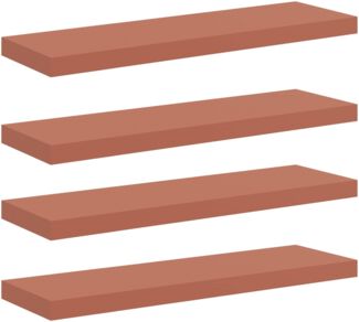 4 Stück Wandregale, Hängeregale Wandmontiert Rot 90 x 23,5 x 4 cm Holzwerkstoff de6396