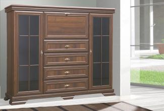 Highboard "Kora" Vitrinenschrank 158cm 3-türig mit 4 Schubladen samoa King rustikal