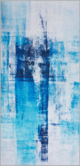 Teppich blau 80x150 cm Kurzflor TRABZON