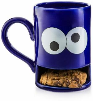 Donkey Products Keks-Becher, Mug-Monster mit Keksfach, Keksbecher, Tasse, Becher, Blau, 250 ml, 210322