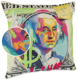 Kisska Dekokissen Kissenhülle mit oder ohne Füllung Designer Kissenbezug Zierkissen, Kissenhülle in 40x40cm Dollar $ ohne Füllung aus Gobelin PopArt