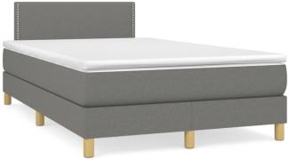 vidaXL Boxspringbett mit Matratze Dunkelgrau 120x190 cm Stoff 3269766