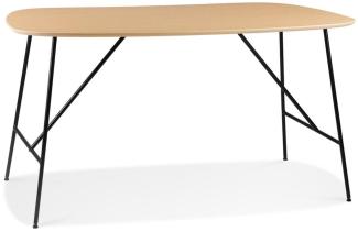 Kadima Design Ess-/Schreibtisch, Eichenholz & Metall, 142,5x74x75 cm, Beige