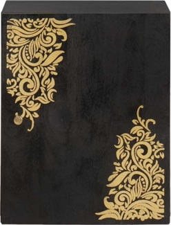 vidaXL Wandschrank mit Tür Schwarz 38 x 33 x 48 cm Massivholz Mango 4018828