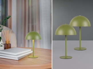 2er SET Akku Tischlampen Grün, Touch dimmbar, USB aufladbar, Höhe 21cm