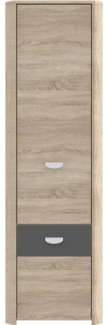 FORTE Yoop Kleiderschrank, Holzwerkstoff, Beige/Grau, 58,8 x 194,4 x 41,3 cm