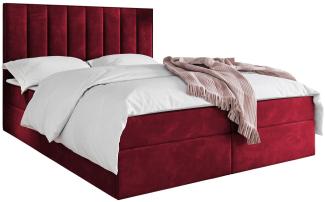 Mirjan24 Boxspringbett Draban II , Rot, 160 x 200 cm