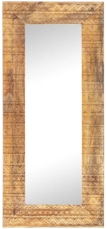 vidaXL Handgeschnitzter Spiegel 110x50x2,5 cm Massivholz Mango 321649
