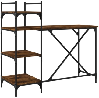 vidaXL Computertisch mit Regal Räuchereiche 120x47x109 cm 836215