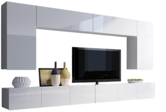 Compleo Wohnwand CALABRO Modern und elegant design, 6er-Set, 2x TV-Lowboard, 2x Wandregal, 2x Hängekommode
