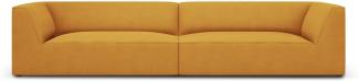 Micadoni 4-Sitzer Sofa Ruby | Bezug Yellow | Beinfarbe Black Plastic