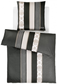 JOOP! Bettwäsche Ornament Stripes 4022 09 Schwarz Mako Satin 155 x 220 + 80 x 80 cm