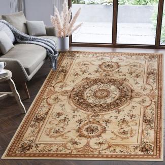 Mazovia Orientteppich Oriente Teppich - Traditioneller Teppich Orient Beige, 60 x 100 cm, Geeignet für Fußbodenheizung, Pflegeleicht, Wohnzimmerteppich