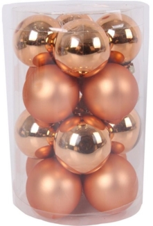 TrendLine Weihnachtskugeln aus Glas Ø 3,5 cm brandy-braun 16 Stück