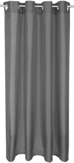 Blickdichte Graue Gardine Alessia mit Ösen (Ø4cm) in 140x245cm (BxL), in vielen Größen Farben