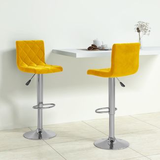 vidaXL Barhocker 2 Stk. Senfgelb Samt 333694