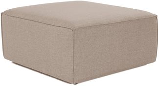 Atelier Del Sofa Stylish Brown Pouffe, 85 x 85 x 43 cm | 100% Hornbeam Frame, 100% Linen Fabric, 32 DNS Foam | Perfect for Modern Living Rooms & Cozy Spaces