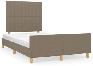 vidaXL Polsterbett mit Kopfteil Stoff Taupe 120x200 cm