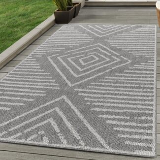 Carpettex Outdoorteppich Gestreift Design, Läufer, Höhe: 7 mm, Outdoor Teppich Gestreift Design Wetterfest für Terrasse Balkon Küche