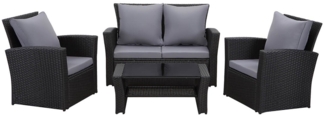 MeXo Gartenlounge-Set, (Balkonmöbel Set, 4-tlg, handgefertigtem Polyrattan, wetterfest), für 4 Personen