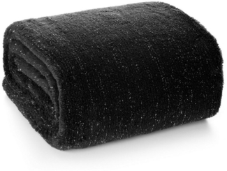 Wohndecke BLINK Design91 Karierte Kuscheldecke ideales Geschenk Weiche warme Decke 150x200 cm schwarz silber