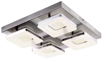 LED Deckenleuchte, Stahl, Nickel matt, Chrom, L 39cm