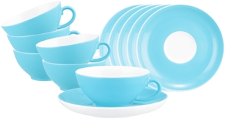 Seltmann Weiden Liberty Pure Colors Teetasse mit Untertasse 6er Set - Lagoon Blue