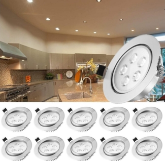 oyajia LED Einbauleuchte 10 Stück LED Einbauleuchte Deckenlampe Einbauspot Schwenkbar Strahler, LED fest integriert, Aluminium Einbauleuchte für Hotel, Schlafzimmer, Wohnzimmer, Flur