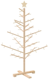 vidaXL Holz Weihnachtsbaum mit Ständer Natur 125 cm Massivholz Kiefer 42018055