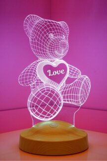 Geschenkelampe LED Nachttischlampe Teddybär Geschenke 3D Nachtlicht Teddybear Lampe für Lovers, Farbwechsel, Leuchte 7 Farben fest integriert, Valentinstag Geschenk für Freundin, Partnerin, Frau, Partnerin, Verlobte, Ehefrau