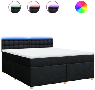 vidaXL Boxspringbett mit Matratze Schwarz 180x200 cm Stoff 3289075