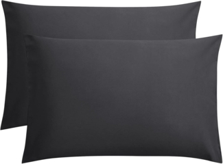 Sleeptime Kissenbezug 60 x 70 Schwarz - 2er Set - 100% Baumwolle - Kissenhülle 60x70 - Mit Hotelverlsuss