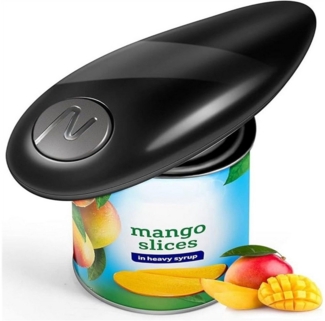 POPOLIC Elektrischer Dosenöffner Deckelöffner elektrisch, Dosenöffner Hand mit One-Touch-Schalter, automatische 360° Drehung, Öffnung ohne scharfe Kanten, Automatikstopp