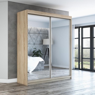 Schwebetrenschrank BAZ 2-trig Schrank 180 cm (mit Spiegel) Farbe: Sonoma